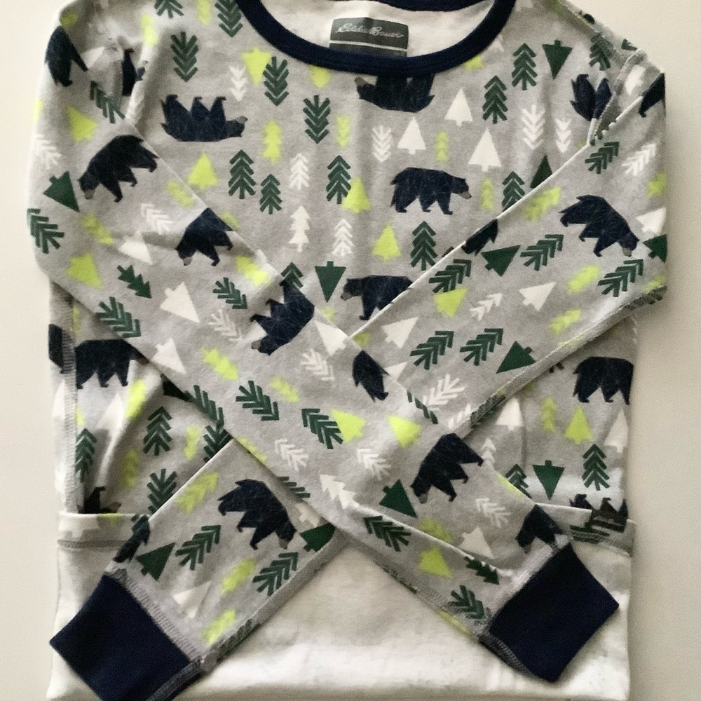 Eddie Bauer Kids Long Sleeve Shirt - Gray, Green, and Blue